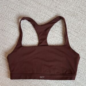 Set Active Brown Racerback Sports Bra